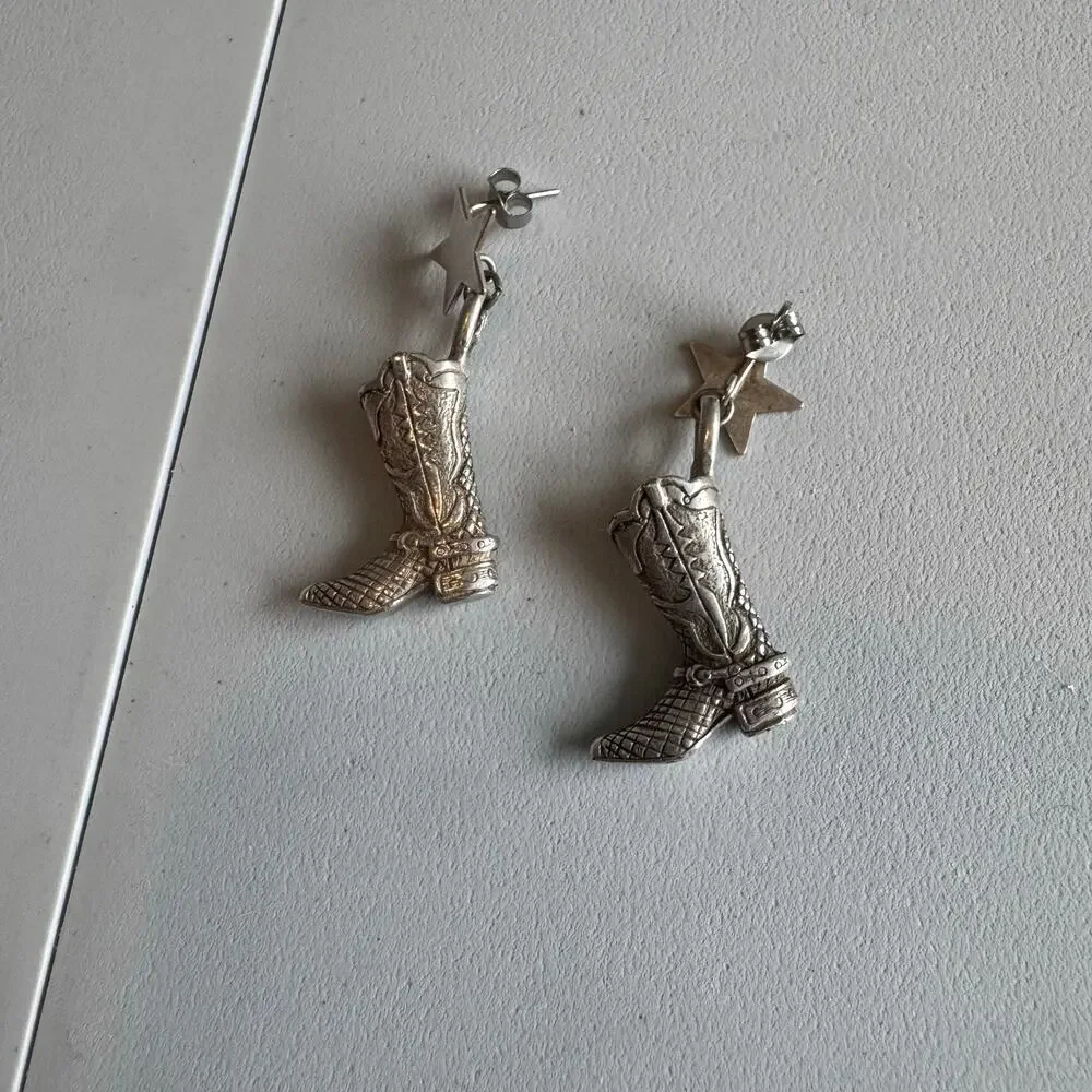 Vintage 90s western Cowgirl Boot earrings